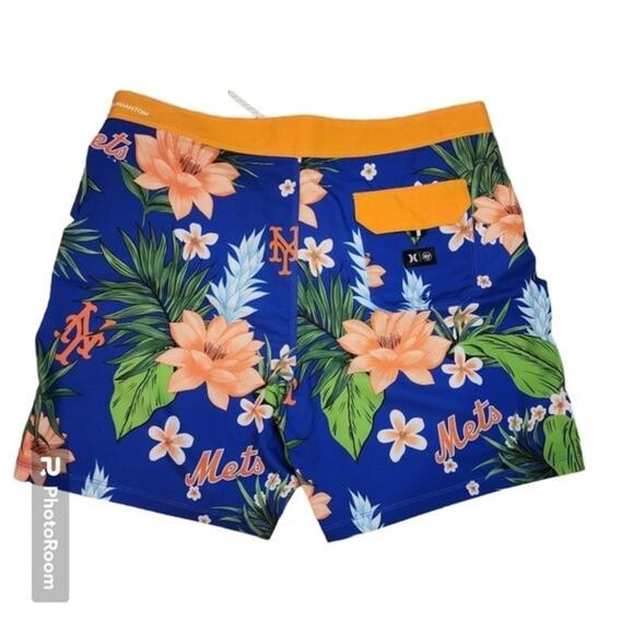 Men's New York Mets Summer Hurley x '47 Royal Phantom Tailgate Swim Shorts - Picture 2 of 10